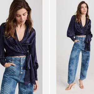 Layfayette 148 New York Silk Blouse Cross Tie